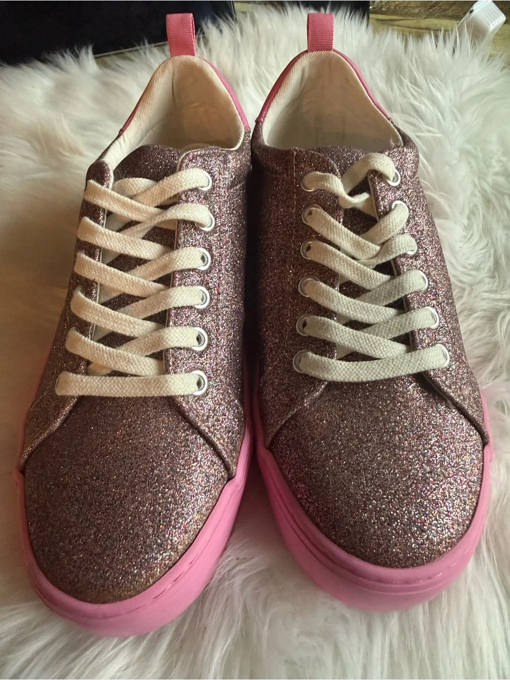 Glitter Pink Casual Sneakers - Big Kids size 3 OldNavy